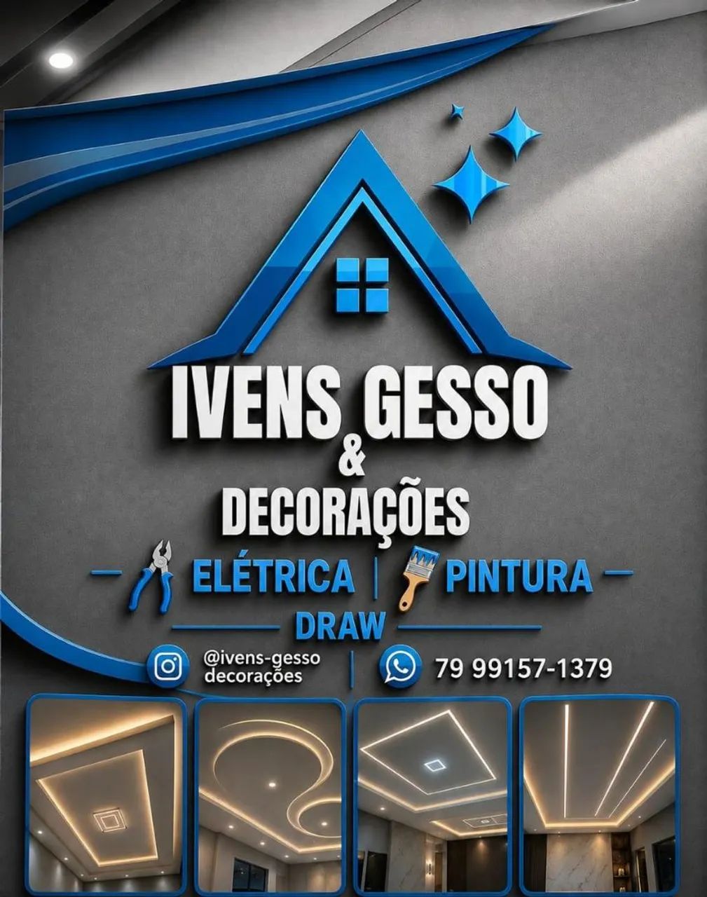 Ivens gesso e decorações elétrica e pintura Drywall