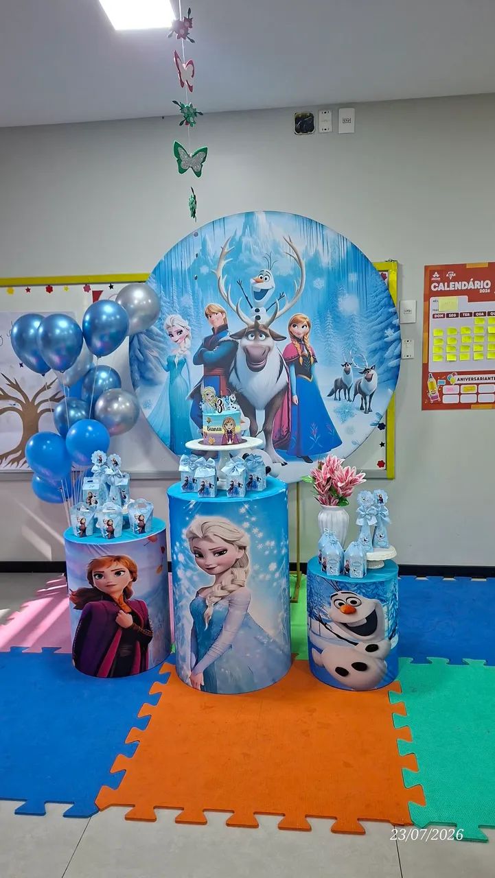 Kit capa painel e cilindros Frozen Elsa e Ana 