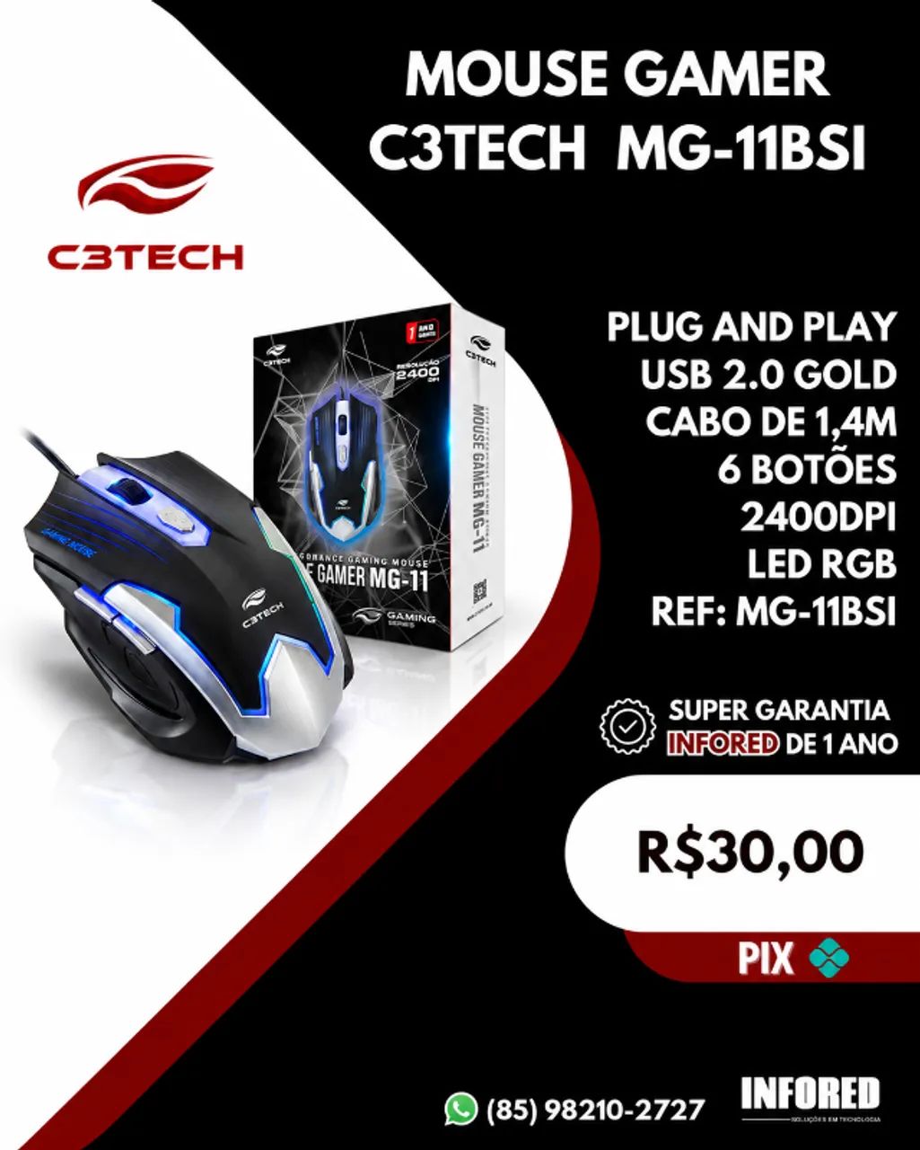 Mouses Gamer C3Tech em Destaque - Foto 5
