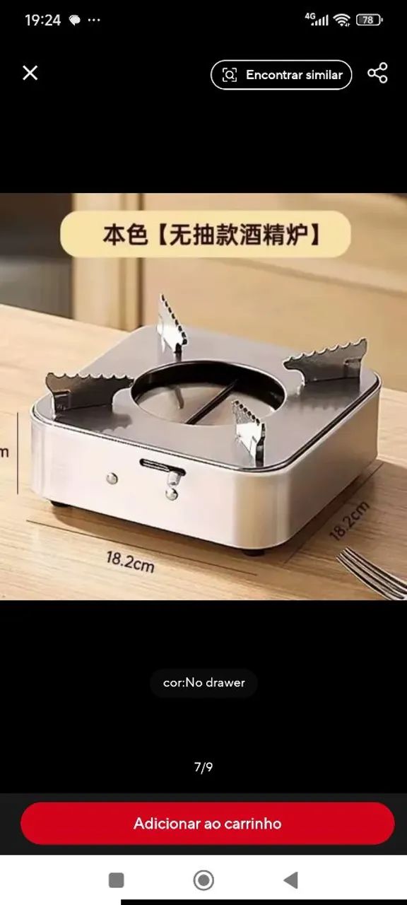 FOGÃO A ALCOOL INOX