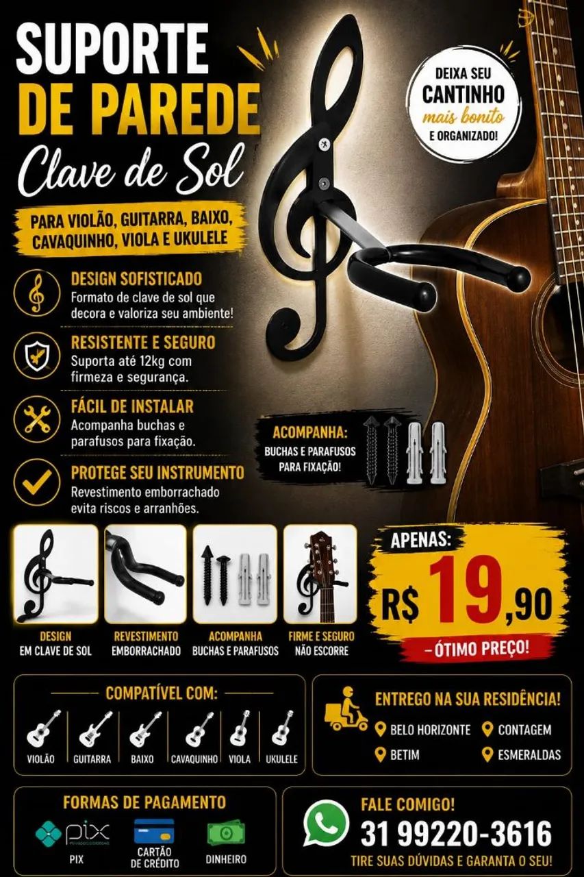 Suporte violão Clave de sol