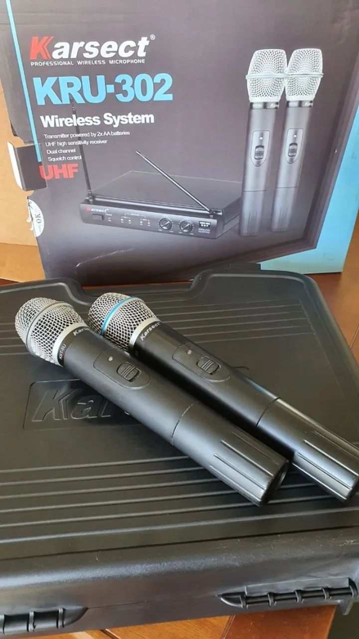 KIT DE SOM PORTÁTIL COM MICROFONES SEM FIO - Foto 5
