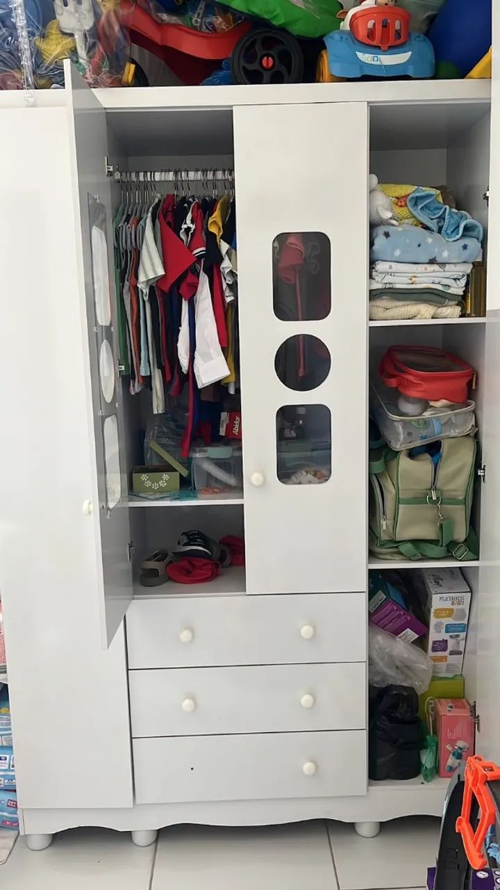GUARDA ROUPA INFANTIL MDF BRANCO  - Foto 3