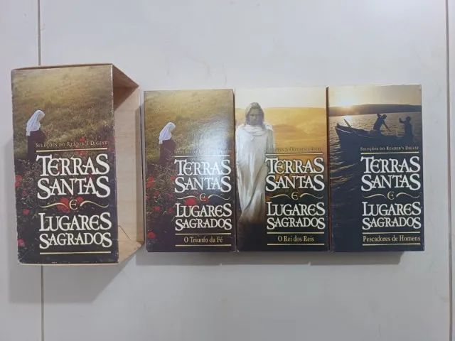 box com 3 fitas vhs terras santas - Foto 2