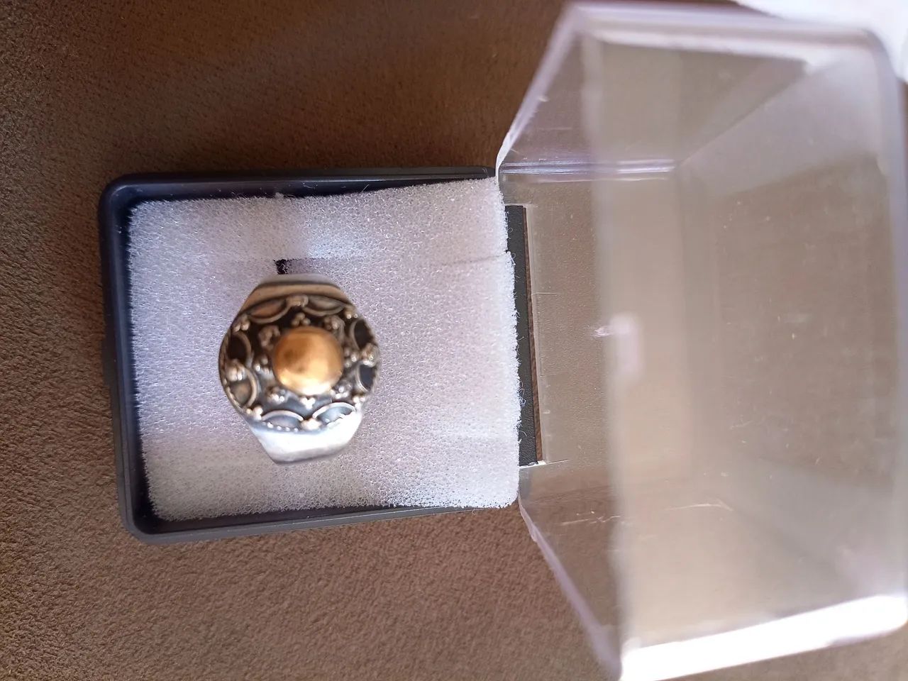 Anel de prata 950 com ouro