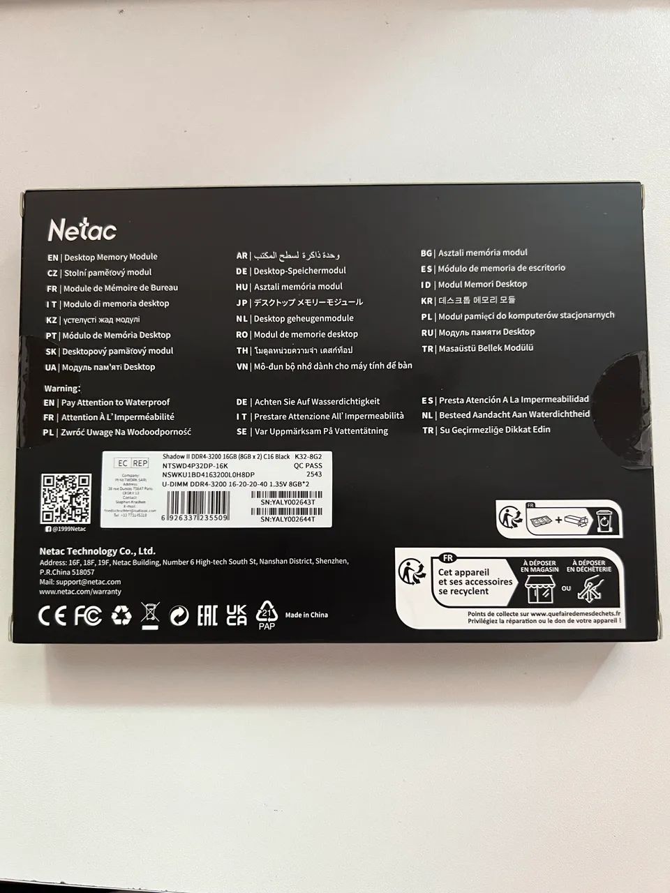 RAM NETAC Shadow II 2X8 3200mhz lacrada - Foto 2