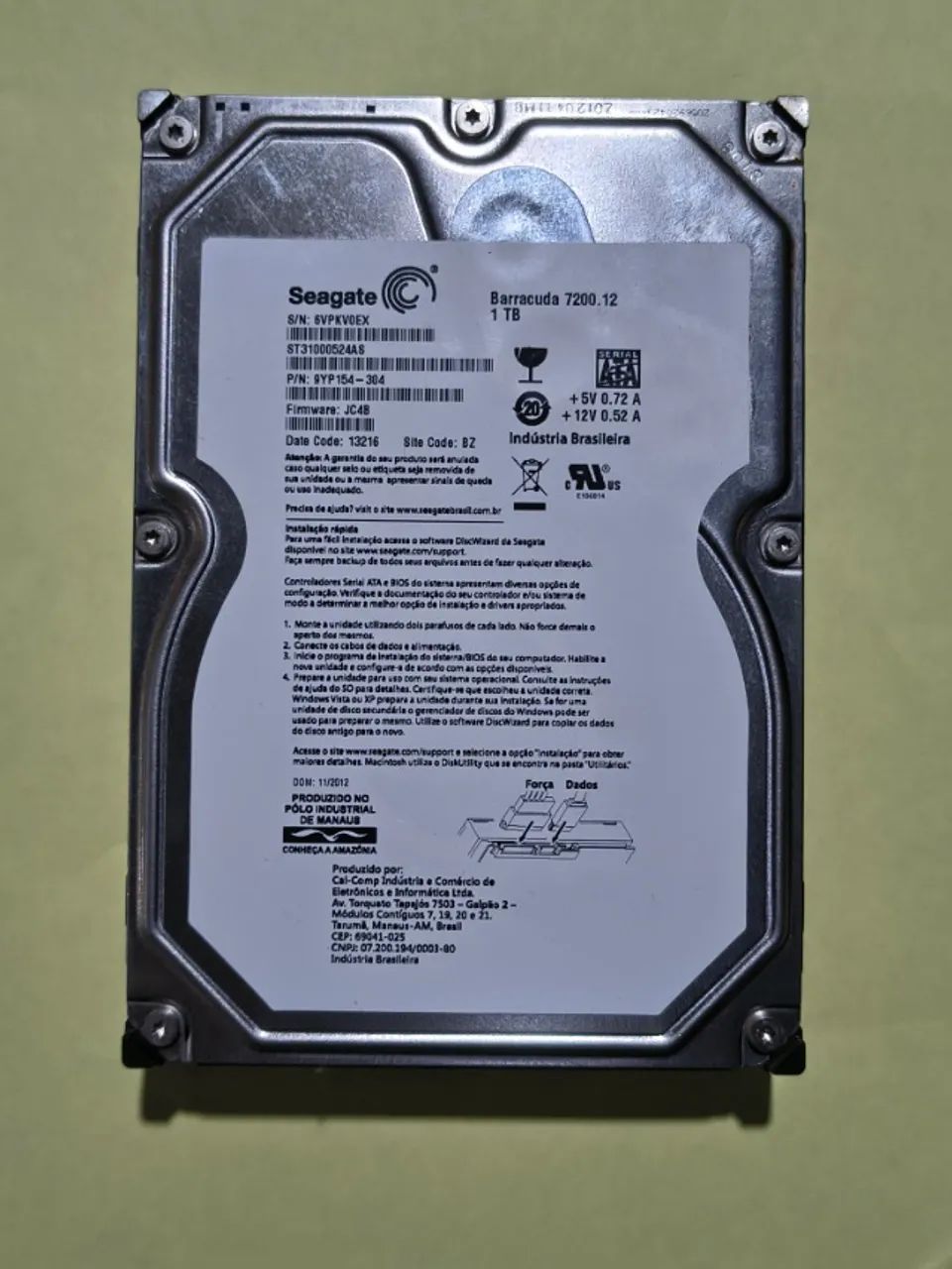 Disco Rígido Interno Seagate Barracuda 7200.12 1tb
