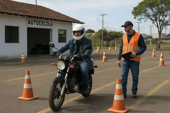Aula de moto para tirar a CNH 