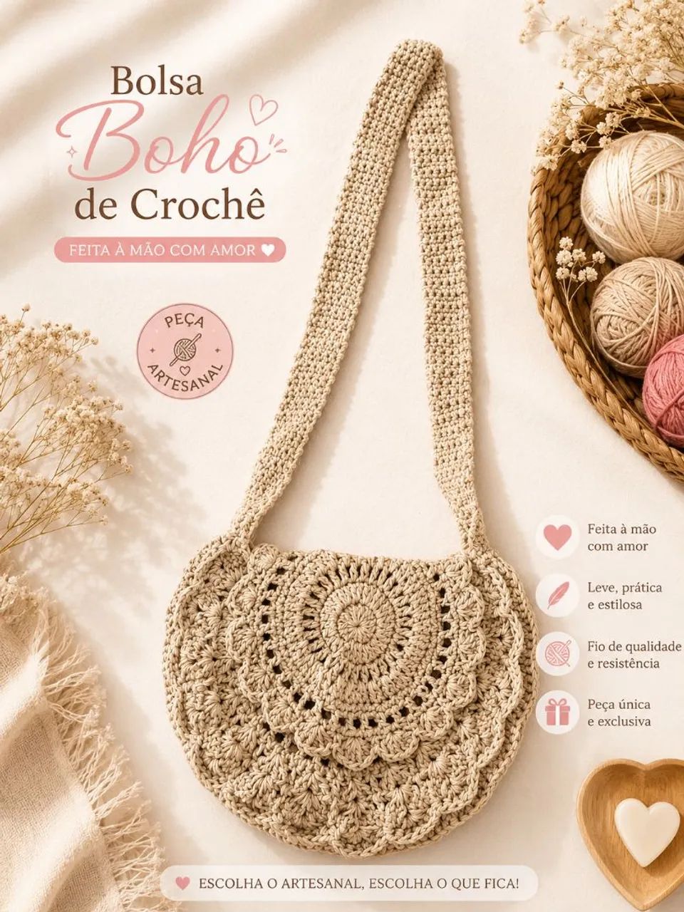Bolsas de crochê  - Foto 3