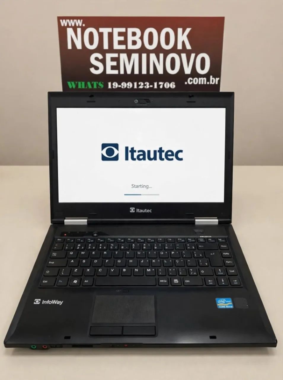Notebook Itautec N8765 Funcionando com detalhes