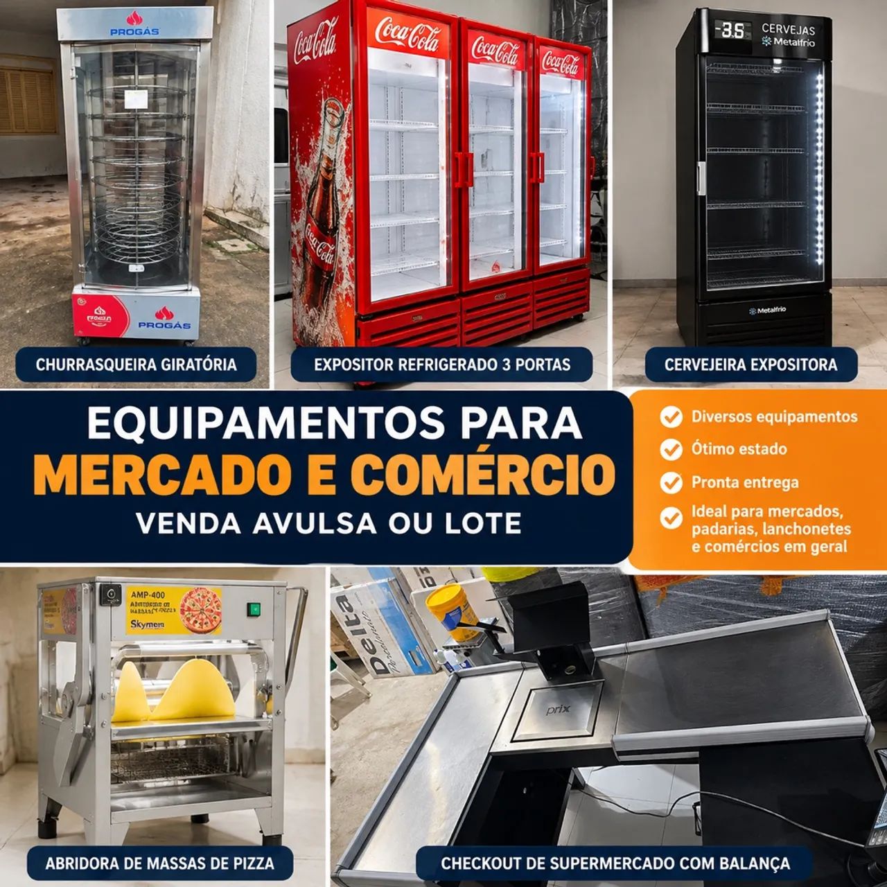Equipamentos para Mercado e Comércio - Venda Avulsa ou Lote