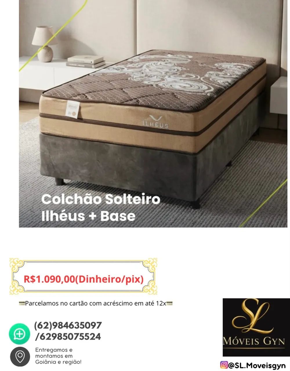 Base com colchão Solteiro 