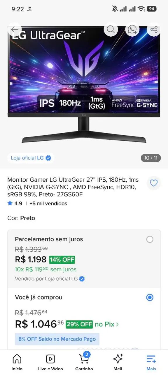 Monitor gamer UltraGear 27 - Foto 2
