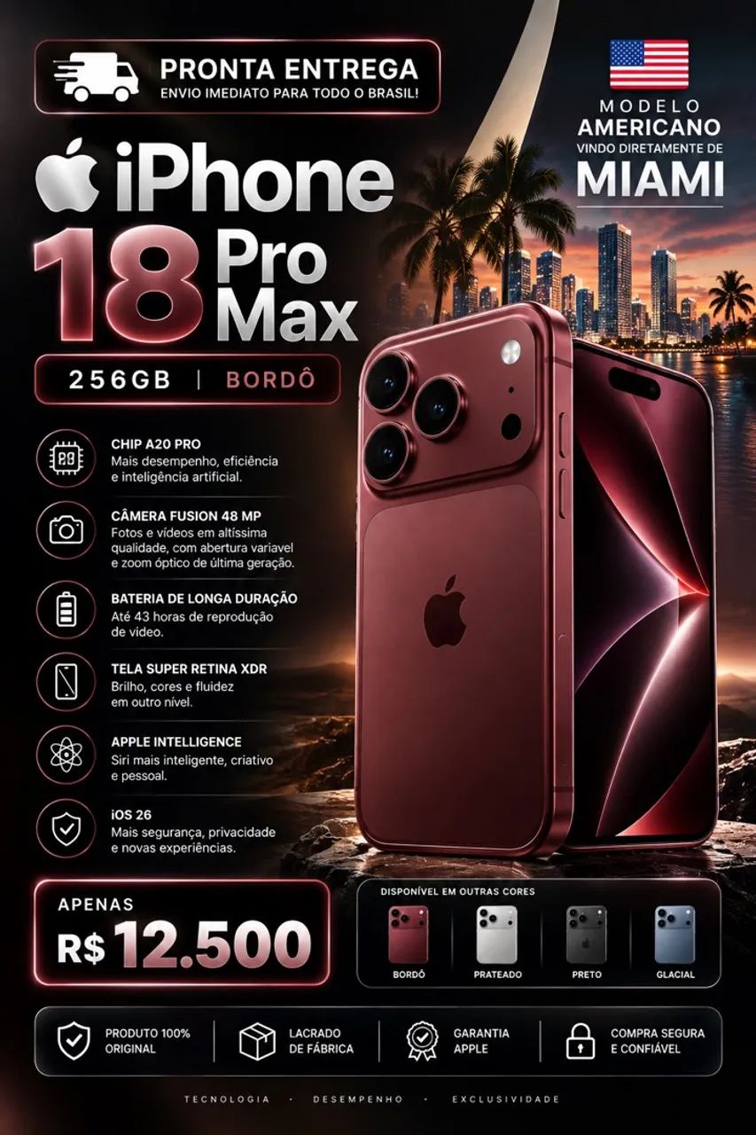 iPhone 18 Pro Max, 256GB, Americano, LL/A 