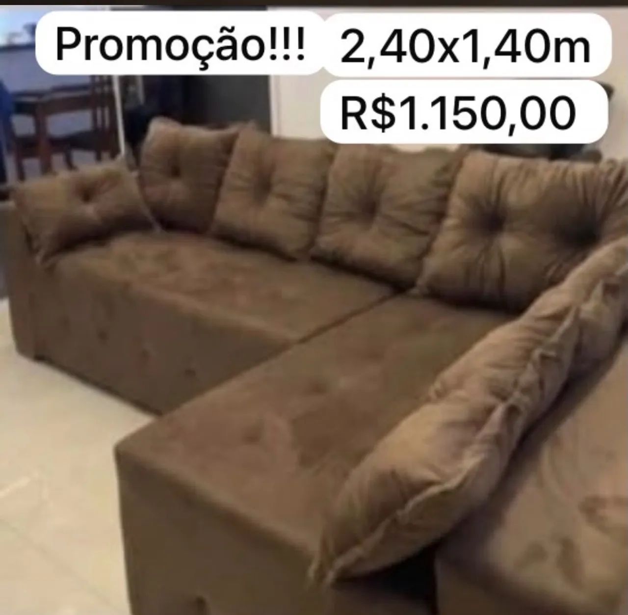 Promoção Sofá Braço Longo Cores Variadas 