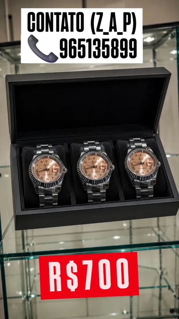 Relógio ROLEX DATEJUST AUTOMÁTICO  - SALMÃO NUMERAIS ROMANOS