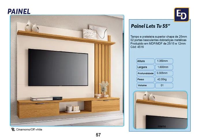 Painel Lets TV 55? 1.60cm R$ 829,00
