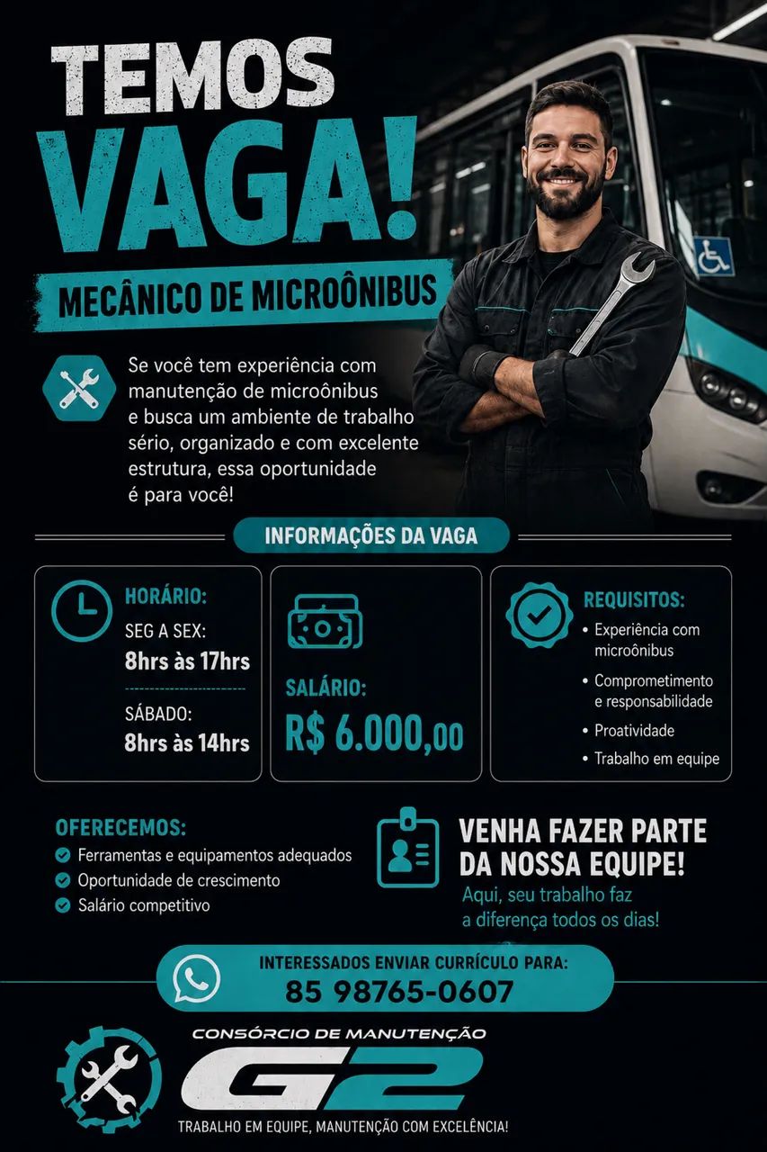 Vaga para mecânico 