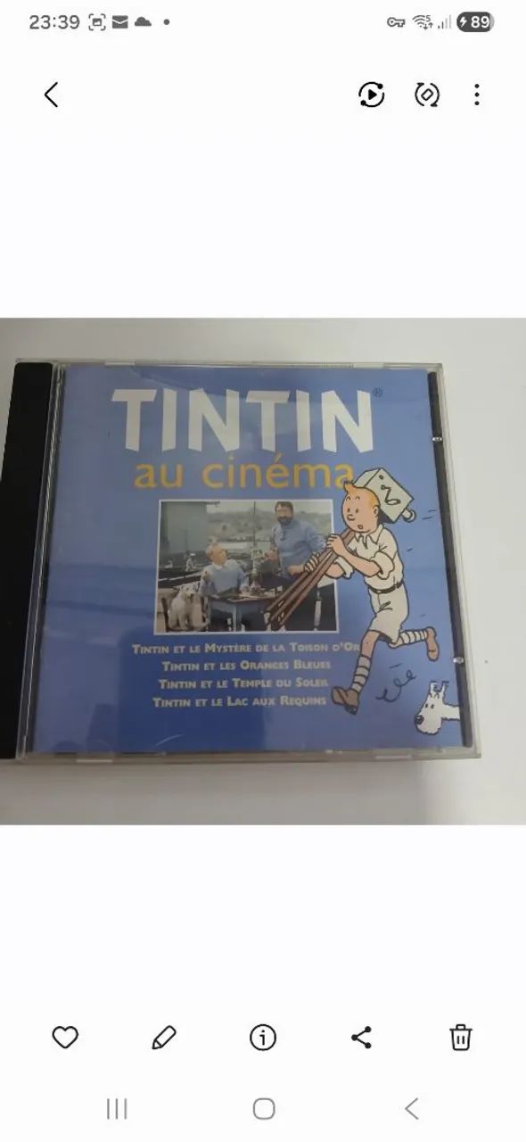Cd trilha sonora importada original Tintin Au Cinema Numerada