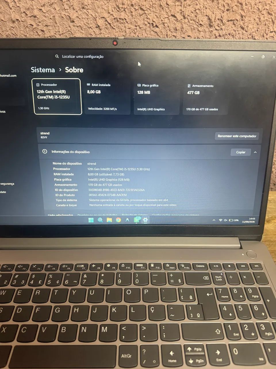 Notebook Lenovo I5 12° 8 GB  512 SsD - Foto 2