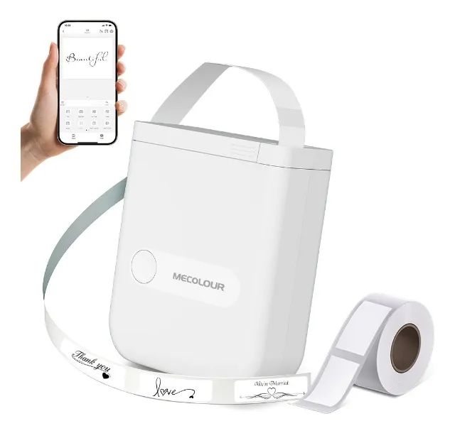 Impressora de Etiquetas Portátil Bluetooth Mecolour D110 203dpi Type-C, como nova.