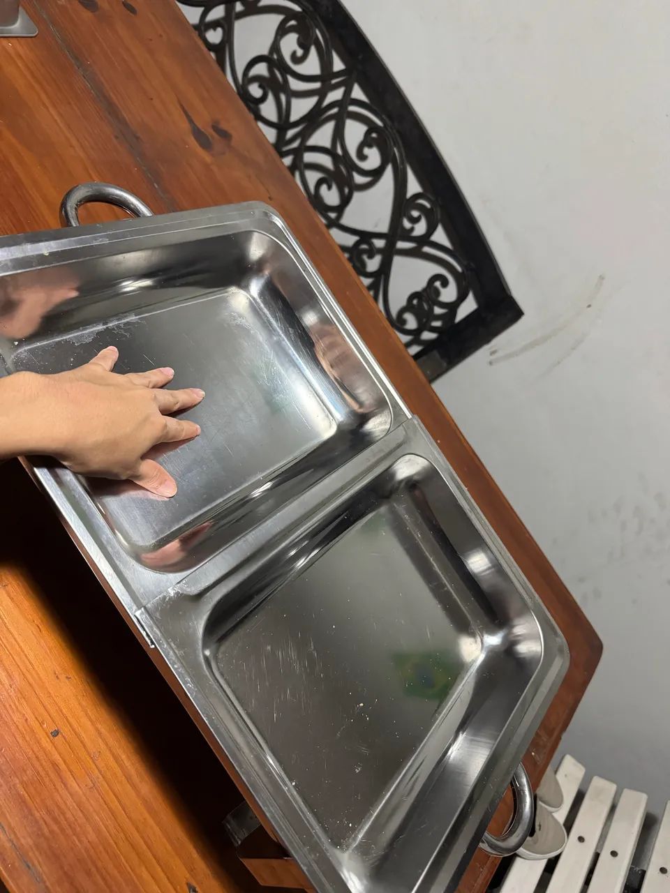 Rechaud Retangular Gourmet Buffet Aço Inox Brinovar (2 Cubas) - Foto 4