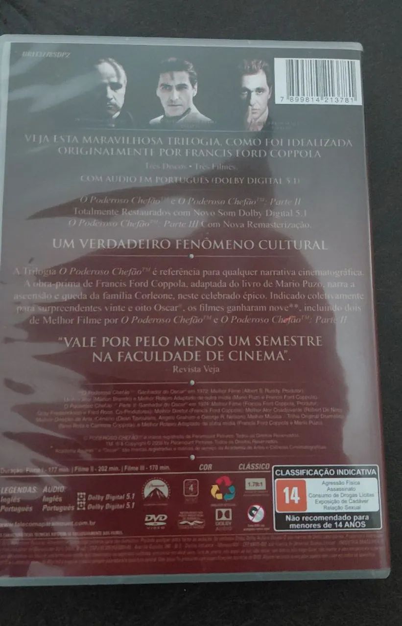 Box DVD O Poderoso Chefão - Trilogia The Coppola Restoration (3 DVDs) Original - Foto 5