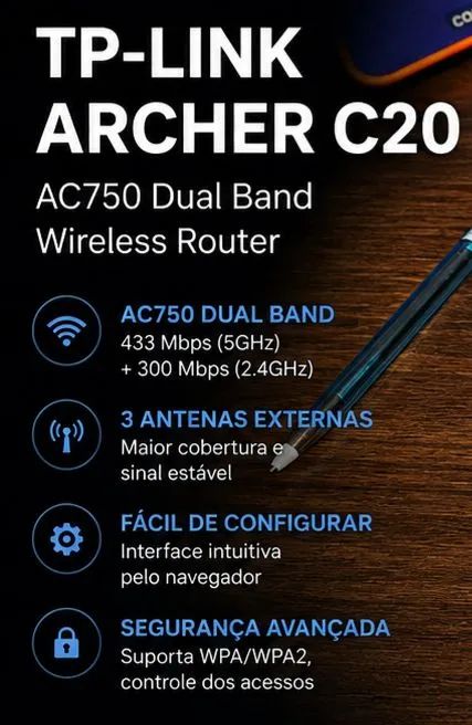 Roteador de Internet tp-link archer C20  - Foto 2