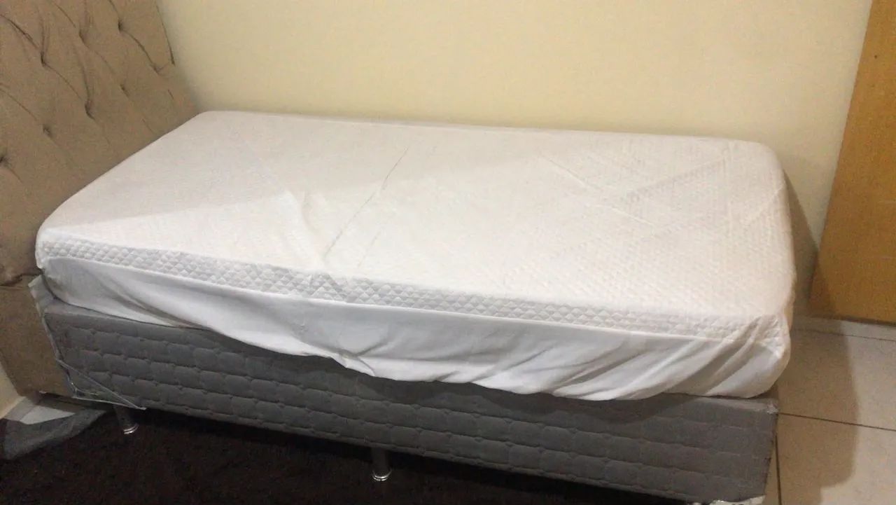Cama de Solteiro Box com Cabeceira - Excelente Estado - Foto 3