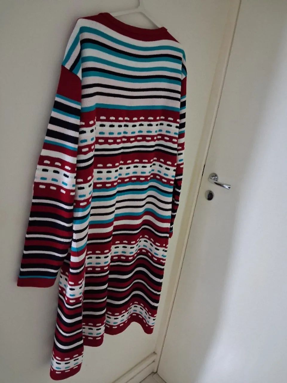Maxi Casaco de Tricô Estampado - Foto 2