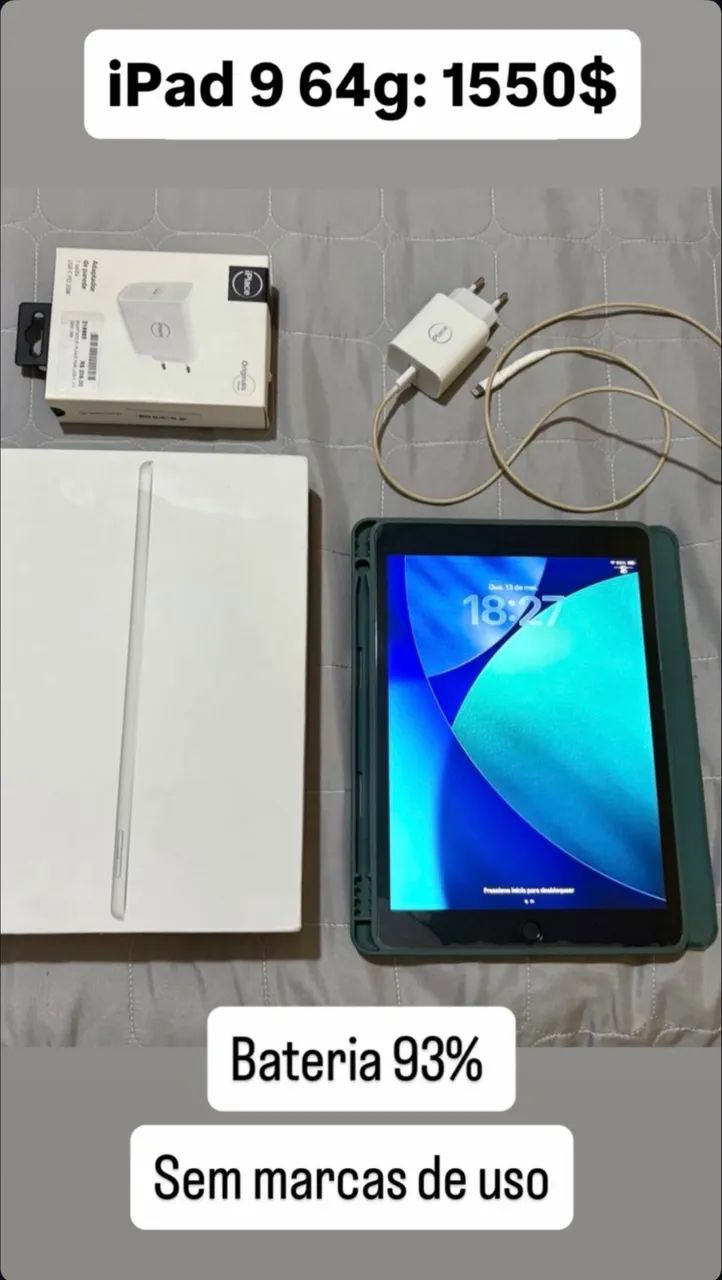 iPad 9 64g impecável 93% saúde da bateria!!!