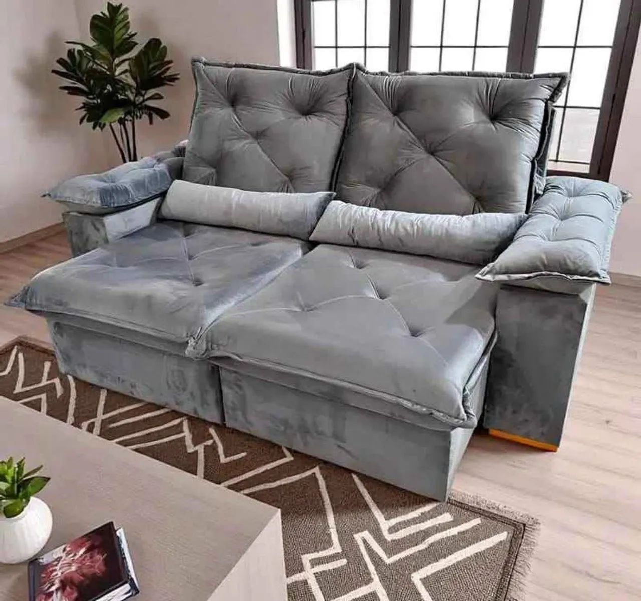 Entrega GRÁTIS! Vendo Sofá Retrátil Reclinável 2.00 largura  - Foto 3