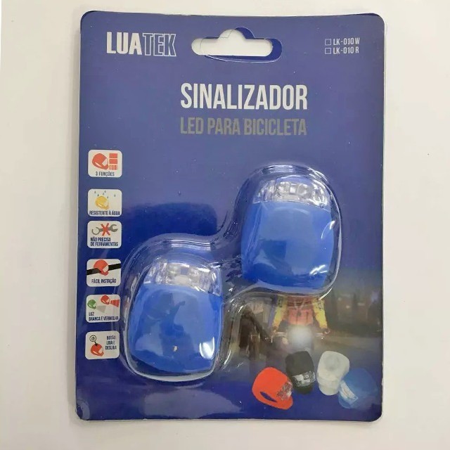 Sinalizadores Bike 2 Led Duplo Bicicleta Silicone Não Encarde - 180