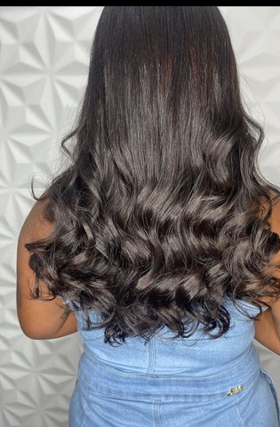 Cabelo humano de 45-50 cm liso ou levemente ondulado 