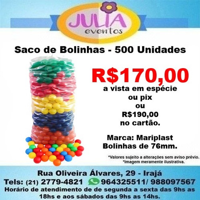 Saco de bolinhas 500 unidades - Mariplast