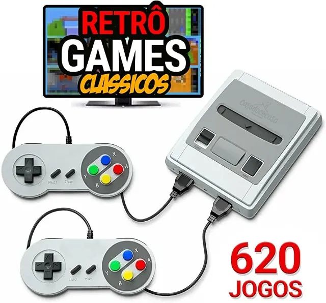 Mini Super Nintendo 93 mil jogos 2 controles - Vídeo Game Retro :  : Moda