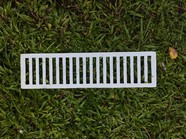 Ralo Grelha Retangular Alumínio Branco 15x50