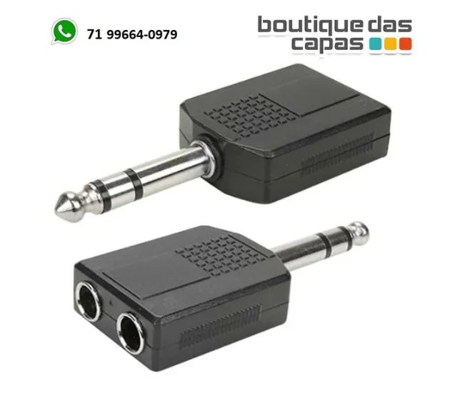 Adaptador plug p10 estereo para 2 femea p10 J10 estereo ADAP0023 para microfone