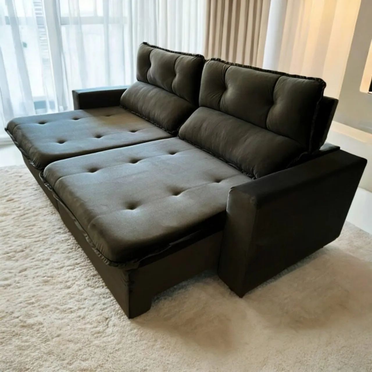 Mega promoção! Sofá Retrátil e Reclinável Modelo 0009 240cm - Foto 2