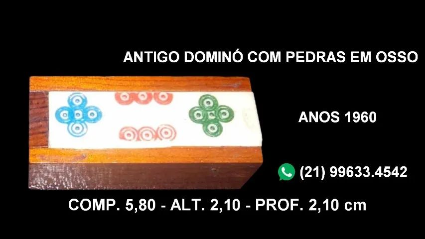 Antigo mini Dominó com pedras em osso. - Foto 2