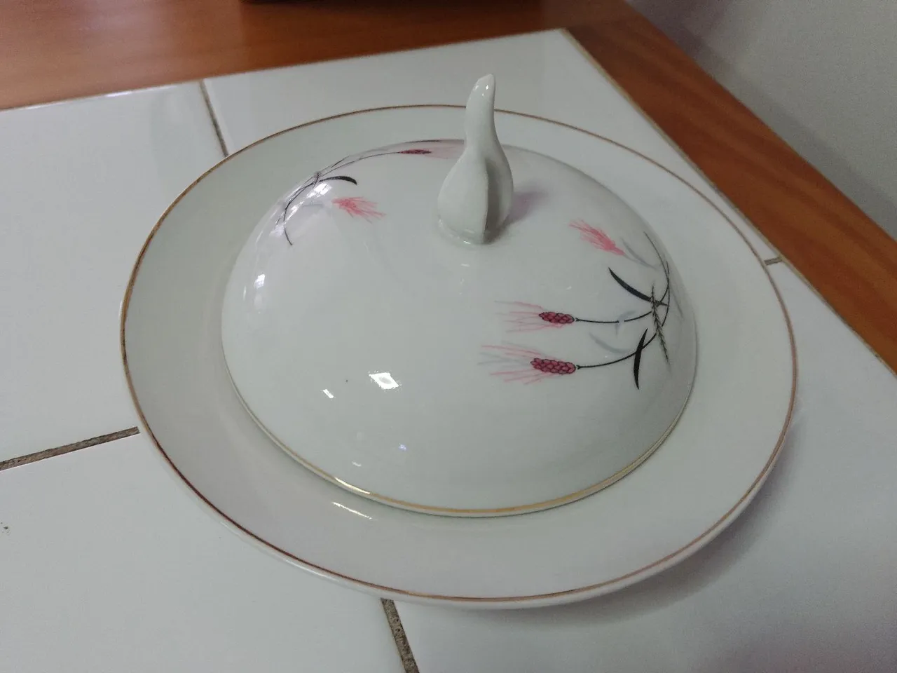 Manteigueira Porcelana Real antiga