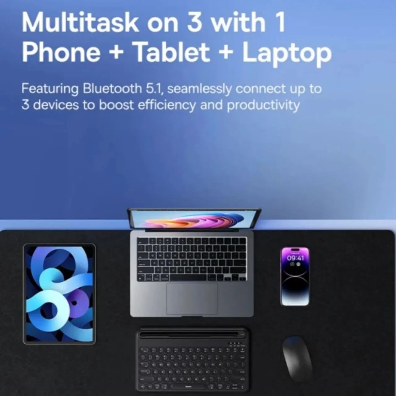 Teclado Baseus Sem fio Recarregável para Tablet - Foto 3