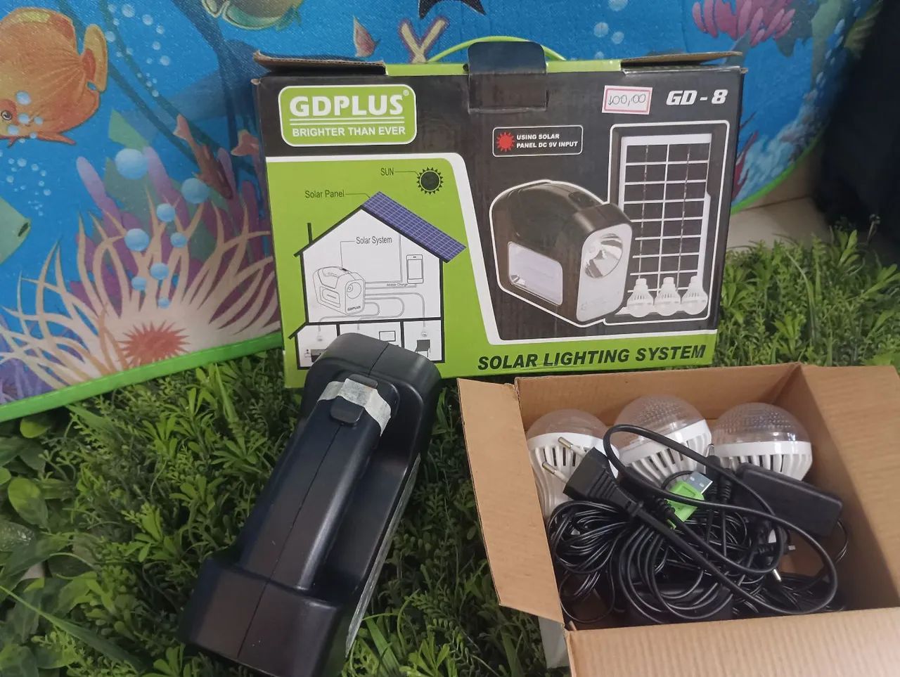 Kit de lâmpada solar de emergência USB Camping + 3 lâmpadas cor - Foto 5