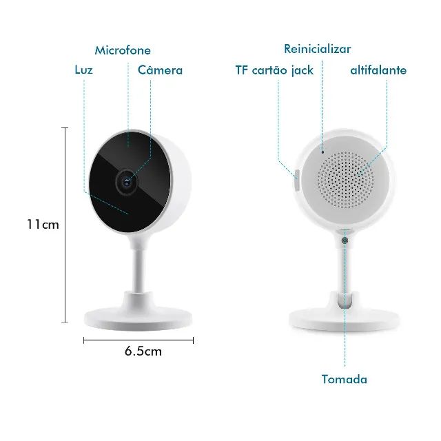 NOVA | Babá Eletrônica Câmera Segurança Interna Wifi Com Visão Noturna - Foto 2
