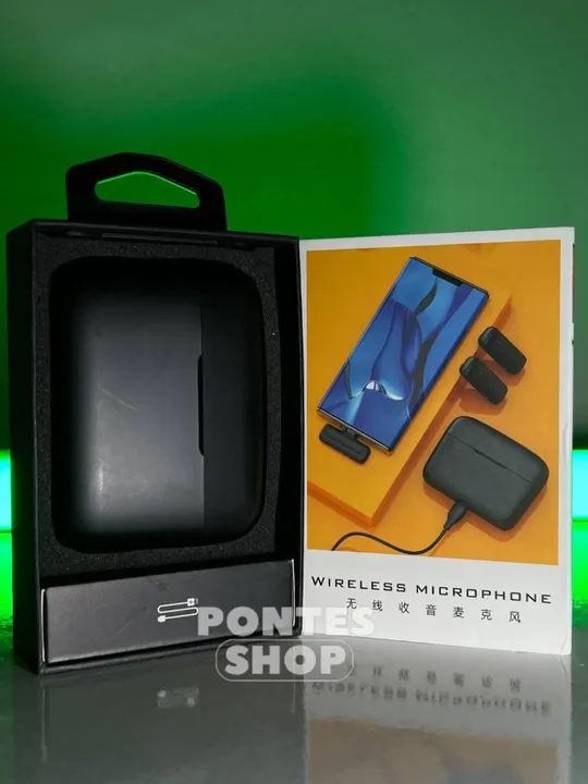 Microfone de lapela J13 lavalier duplo- Sem fio - Foto 2