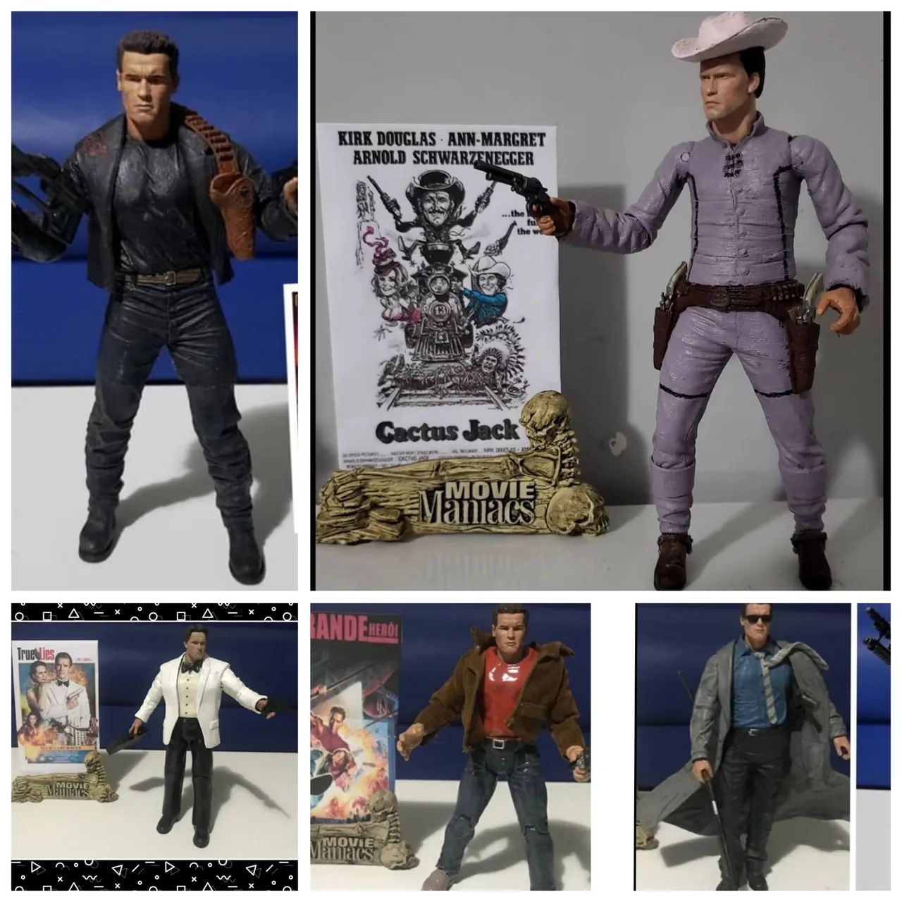 Bonecos filmes Arnold Schwarzenegger ação clássicos neca