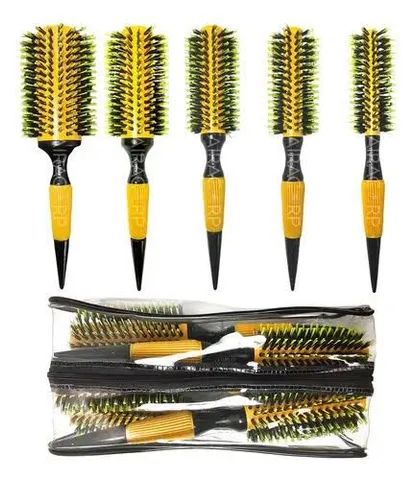 Escova hairdo amarela com servas de javali mistas profissionais 