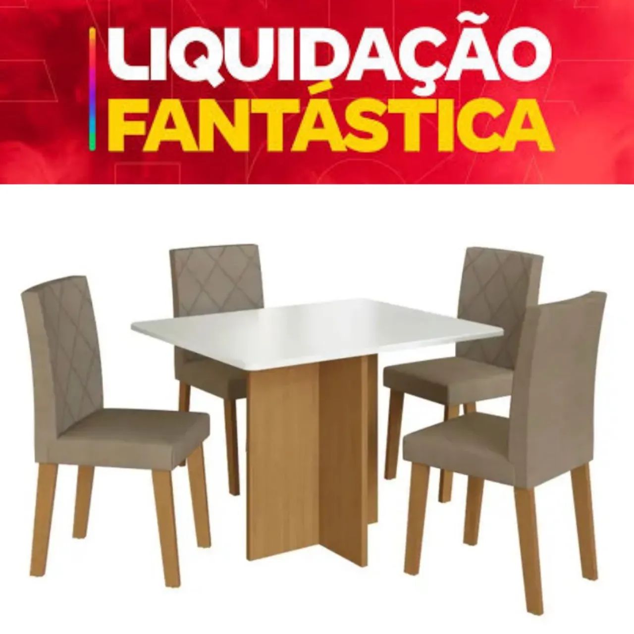 Liquidação mesa de jantar 4 cadeiras Miami