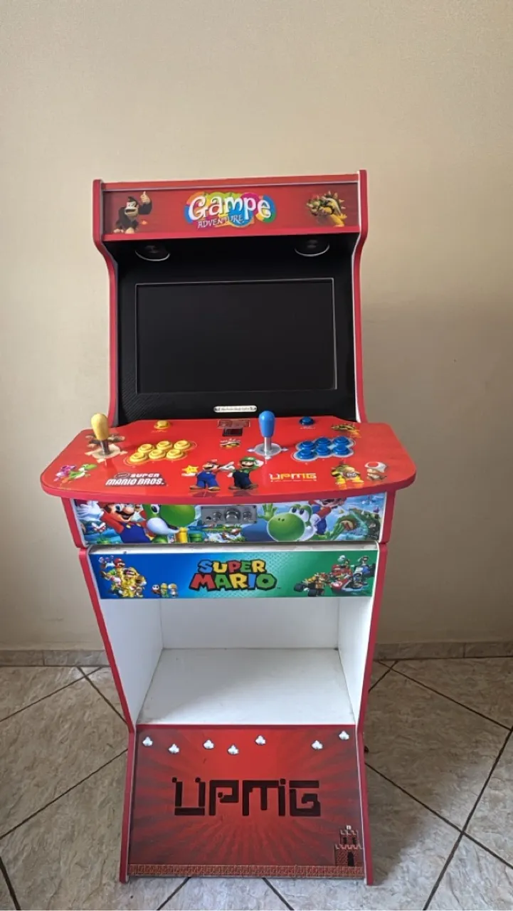 Arcade todo personalizado Super Mario Bros feito por encomenda!