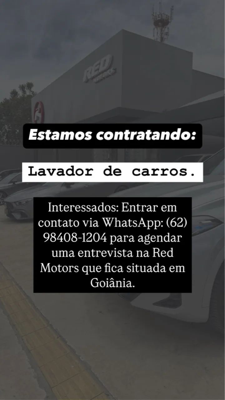 Estamos contratando lavador de carros